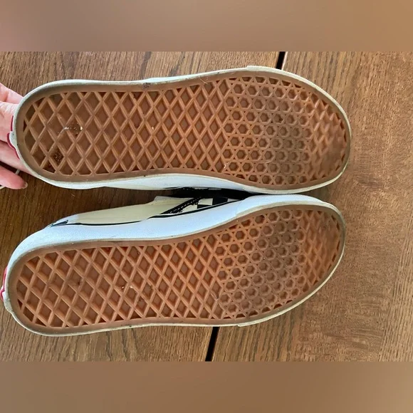 Vans Black and White Checkered Slip-On Sneakers - Picture 4 of 5